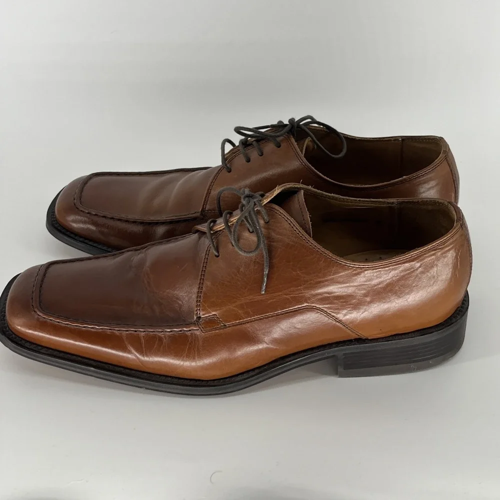 Kenneth Cole New York Men's Brown Leather Oxford Dress Shoes Size 10 -‎ M71174